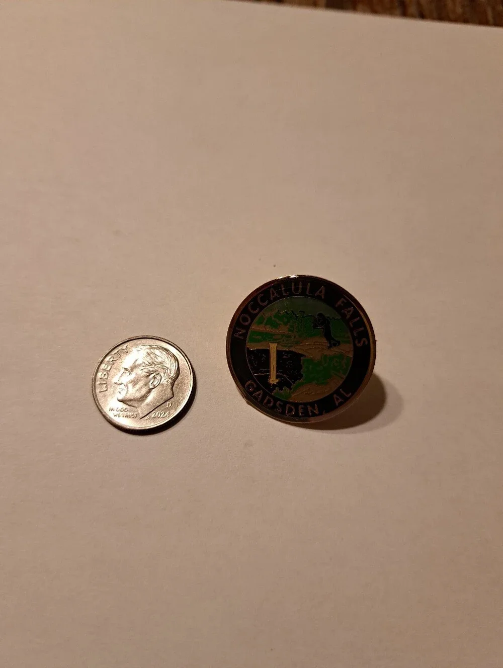 Vintage New Noccalula Falls Gadsden Alabama State Souviner Waterfall Pin